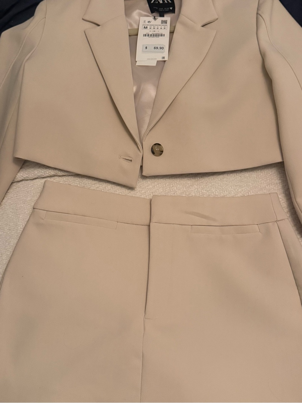 Zara Cream High-Waist Skort
